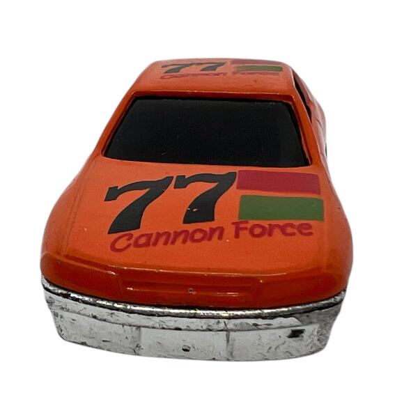 Vintage #77 Cannon Force Die-Cast Racing Car Orange Hot Wheels Style Collectible - Picture 3 of 7